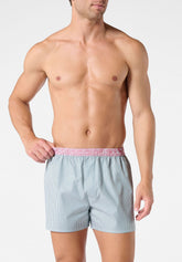 Boxer in Popeline di Cotone - Fantasia Righe Verde - 6062 riga verde | Perofil