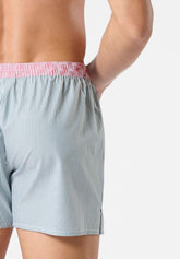 Boxer in Popeline di Cotone - Fantasia Righe Verde - 6062 riga verde | Perofil