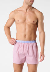 Boxer in Popeline di Cotone - Fantasia Righe Rosso - 2328 riga rossa | Perofil