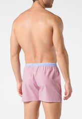 Boxer in Popeline di Cotone - Fantasia Righe Rosso - 2328 riga rossa | Perofil