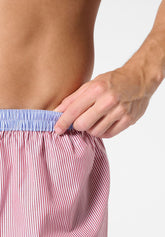 Boxer in Popeline di Cotone - Fantasia Righe Rosso - 2328 riga rossa | Perofil