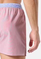Boxer in Popeline di Cotone - Fantasia Righe Rosso - 2328 riga rossa | Perofil