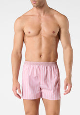 Boxer in Popeline di Cotone - Fantasia Regimental Rosso - 2147 regimental rossa | Perofil