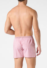 Boxer in Popeline di Cotone - Fantasia Regimental Rosso - 2147 regimental rossa | Perofil