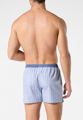 Boxer in Popeline di Cotone - Fantasia Regimental Denim - 2148 regimental denim | Perofil