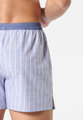 Boxer in Popeline di Cotone - Fantasia Regimental Denim - 2148 regimental denim | Perofil