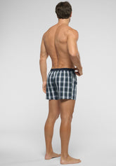 Boxer in Popeline di Cotone - Fantasia Check Blu - 6073 check blu | Perofil