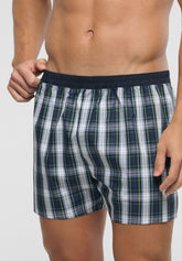 Boxer in Popeline di Cotone - Fantasia Check Blu - 6073 check blu | Perofil