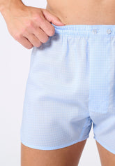 Boxer in Lyocell Gelion con Bottoni - Fantasia Quadro Azzurro - 2061 quadro azzurro | Perofil