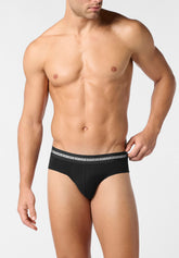 Slip Mini in Cotone Elasticizzato Logo Match Bipack - Nero - 0031 nero | Perofil