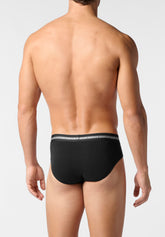 Slip Mini in Cotone Elasticizzato Logo Match Bipack - Nero - 0031 nero | Perofil