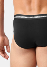 Slip Mini in Cotone Elasticizzato Logo Match Bipack - Nero - 0031 nero | Perofil