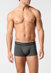 Boxer Parigamba in Cotone Elasticizzato Logo Match Bipack - Grigio Scuro Melange - 4020 grigio melange scuro | Perofil
