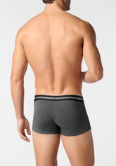 Boxer Parigamba in Cotone Elasticizzato Logo Match Bipack - Grigio Scuro Melange - 4020 grigio melange scuro | Perofil