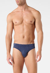 Slip Mini in Modal Elasticizzato X-Touch - Blu Melange - 4030 blu melange | Perofil