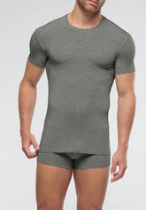 Stretch Modal Crew Neck T-Shirt X-Touch - Grey Mélange - 0041 grigio melange | Perofil