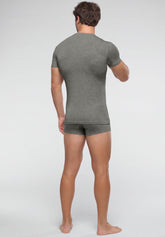 Stretch Modal Crew Neck T-Shirt X-Touch - Grey Mélange - 0041 grigio melange | Perofil