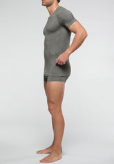 Stretch Modal Crew Neck T-Shirt X-Touch - Grey Mélange - 0041 grigio melange | Perofil