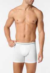 Boxer Parigamba Lungo in Cotone Elasticizzato Logo Match Bipack - Bianco - 0020 bianco | Perofil