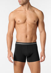 Boxer Parigamba Lungo in Cotone Elasticizzato Logo Match Bipack - Nero - 0031 nero | Perofil