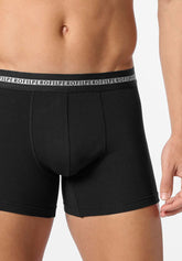 Boxer Parigamba Lungo in Cotone Elasticizzato Logo Match Bipack - Nero - 0031 nero | Perofil