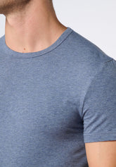 Maglietta Girocollo in Cotone Elasticizzato Match Bipack - Blu Melange - 4030 blu melange | Perofil