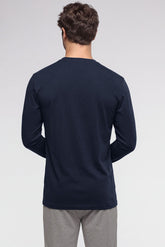 Maglia Manica Lunga in cotone elasticizzato Dry Cotton con fibra COOLMAX® EcoMade - Blu - 0023 blu | Perofil
