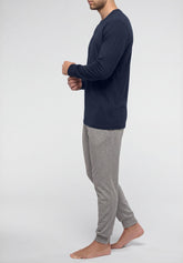 Maglia Manica Lunga in cotone elasticizzato Dry Cotton con fibra COOLMAX® EcoMade - Blu - 0023 blu | Perofil