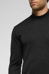 Maglia Manica Lunga Lupetto Lyocell Wool Cotton - Antracite Melange - 0227 antracite melange | Perofil