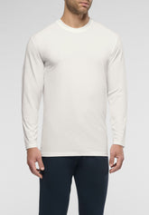 Long Sleeve Shirt in Stretch Cotton Dry Cotton with COOLMAX® EcoMade Fiber - White - 1010 off white | Perofil