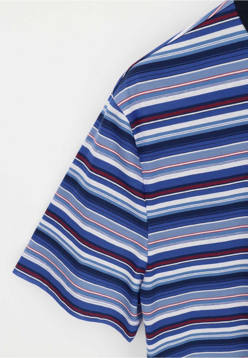 Double mercerized cotton Short Multicolour stripe Pyjamas