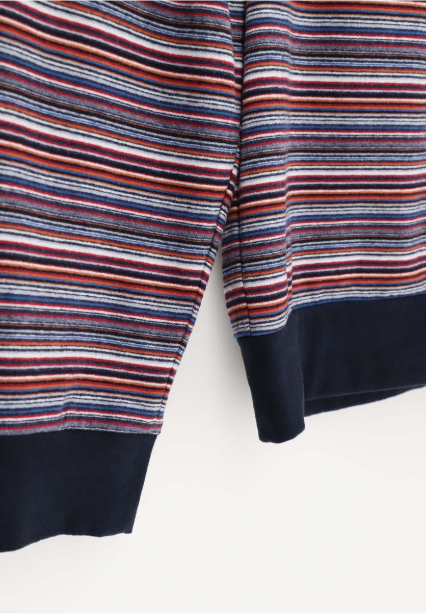 Henley long cotton micro-striped pyjamas