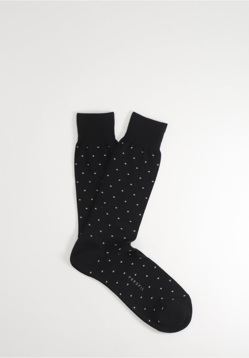 Men's short cotton polka dot coloured socks