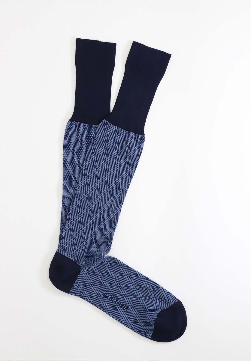 Men's long mercerised cotton jacquard socks