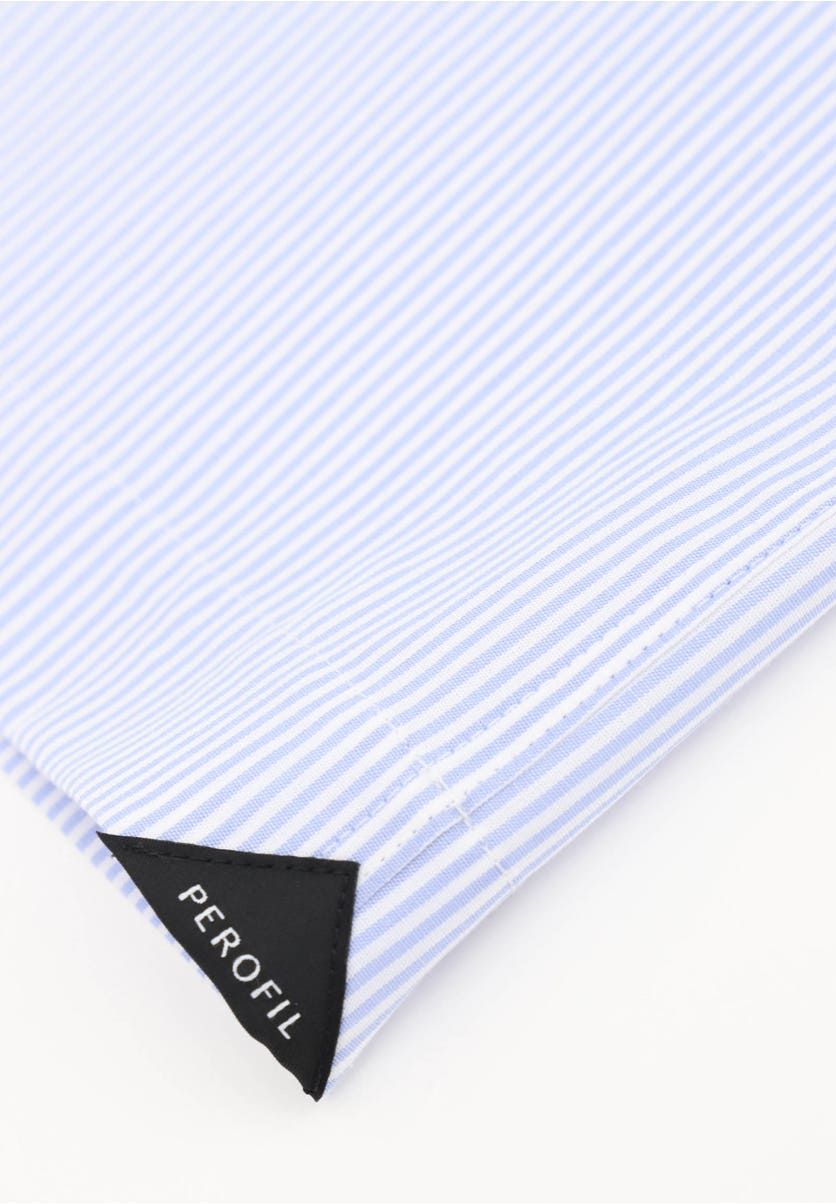 Short Open Collar Pyjamas in Cotton Poplin Striped Pattern