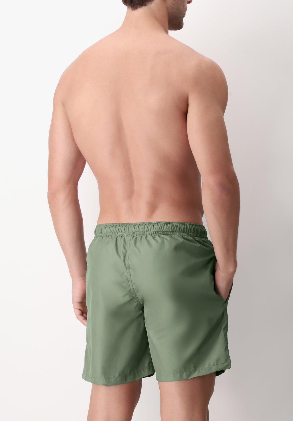 Costume Boxer in Tinta Unita Basic Colors Verde Militare