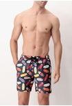 Costume Boxer Stampa Surf Fondo Blu