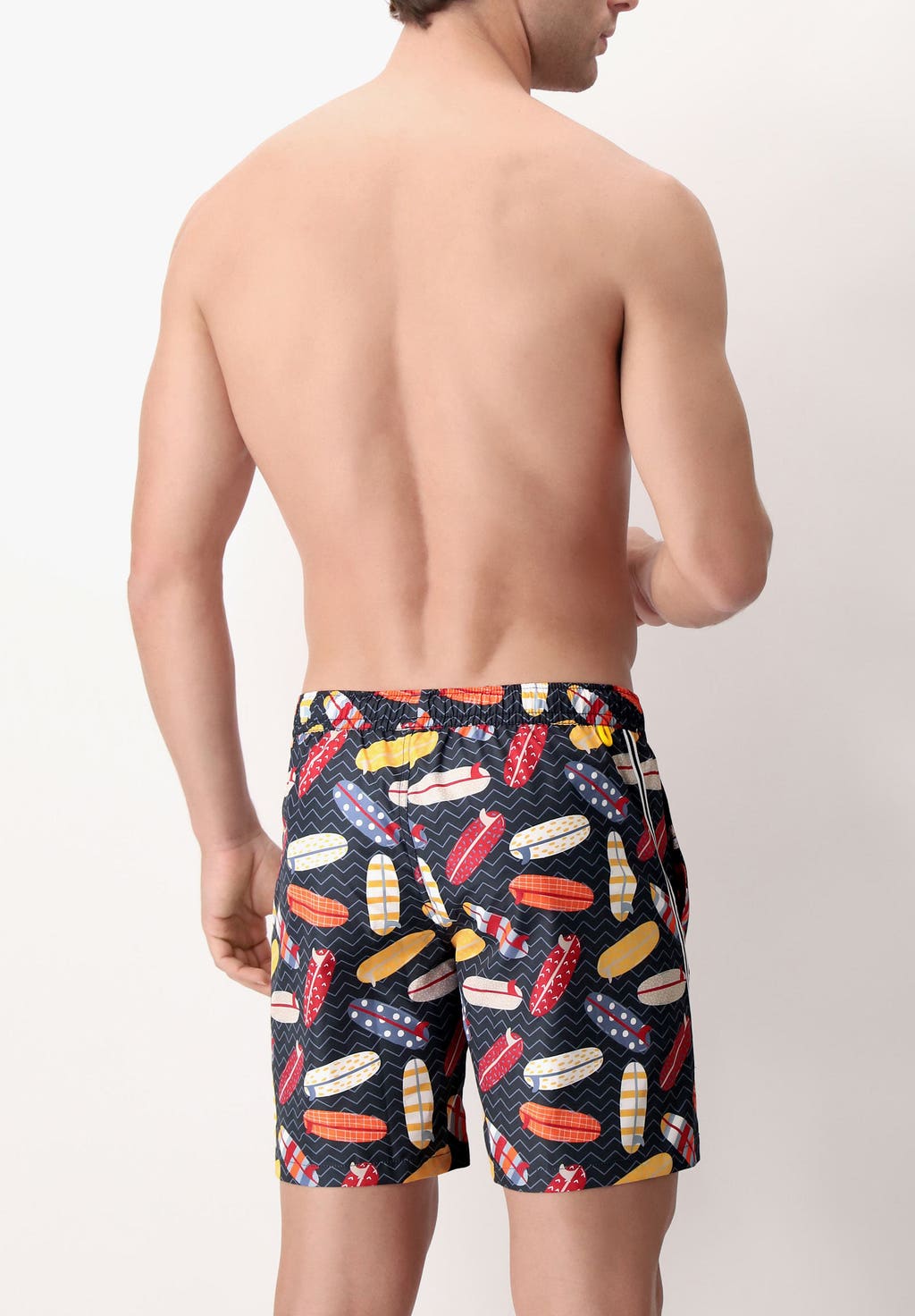 Costume Boxer Stampa Surf Fondo Blu