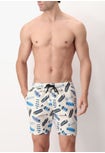 Costume Boxer Stampa Surf Fondo Ghiaccio