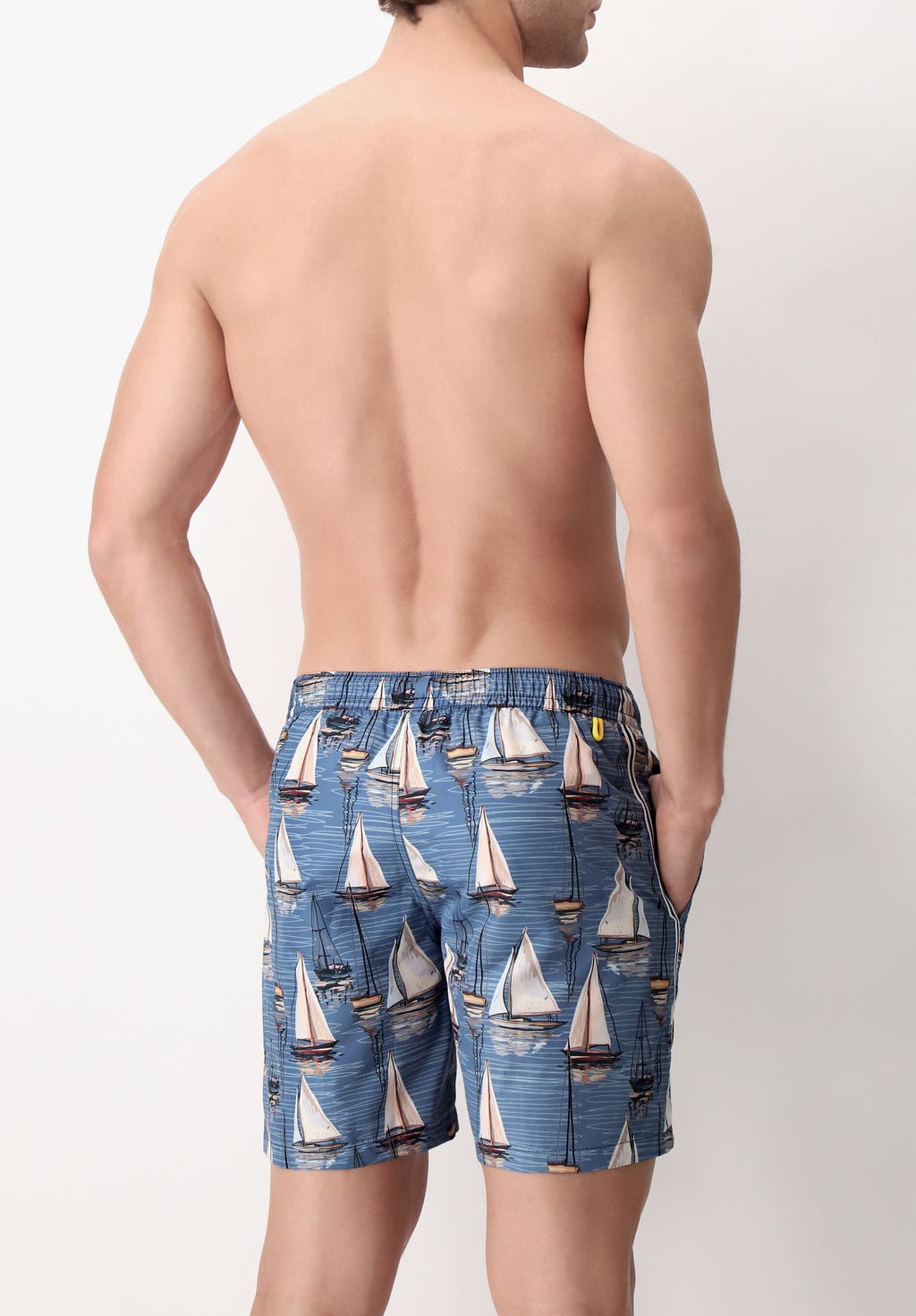 Costume Boxer Stampa Sail Fondo Denim