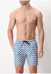 Costume Boxer Stampa Chevron Denim