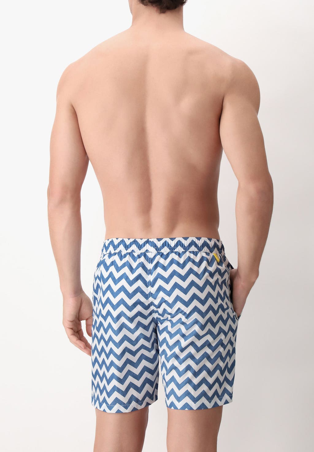 Costume Boxer Stampa Chevron Denim