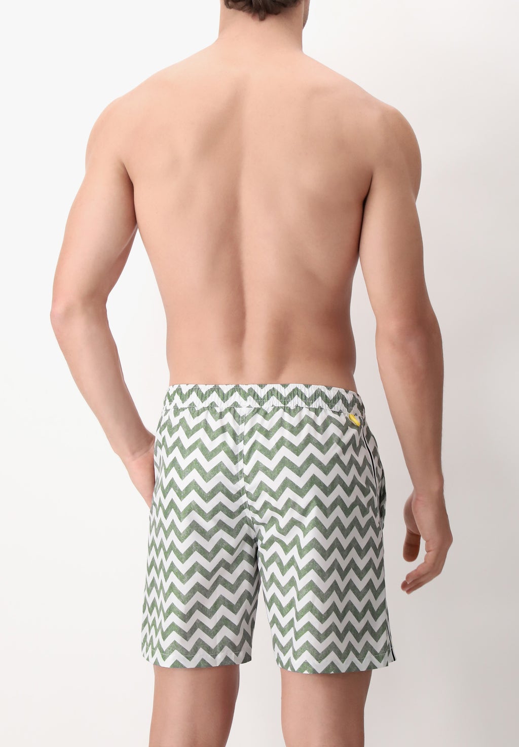 Costume Boxer Stampa Chevron Verde