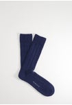 Men's long wool and cashmere vertically ribbed socks