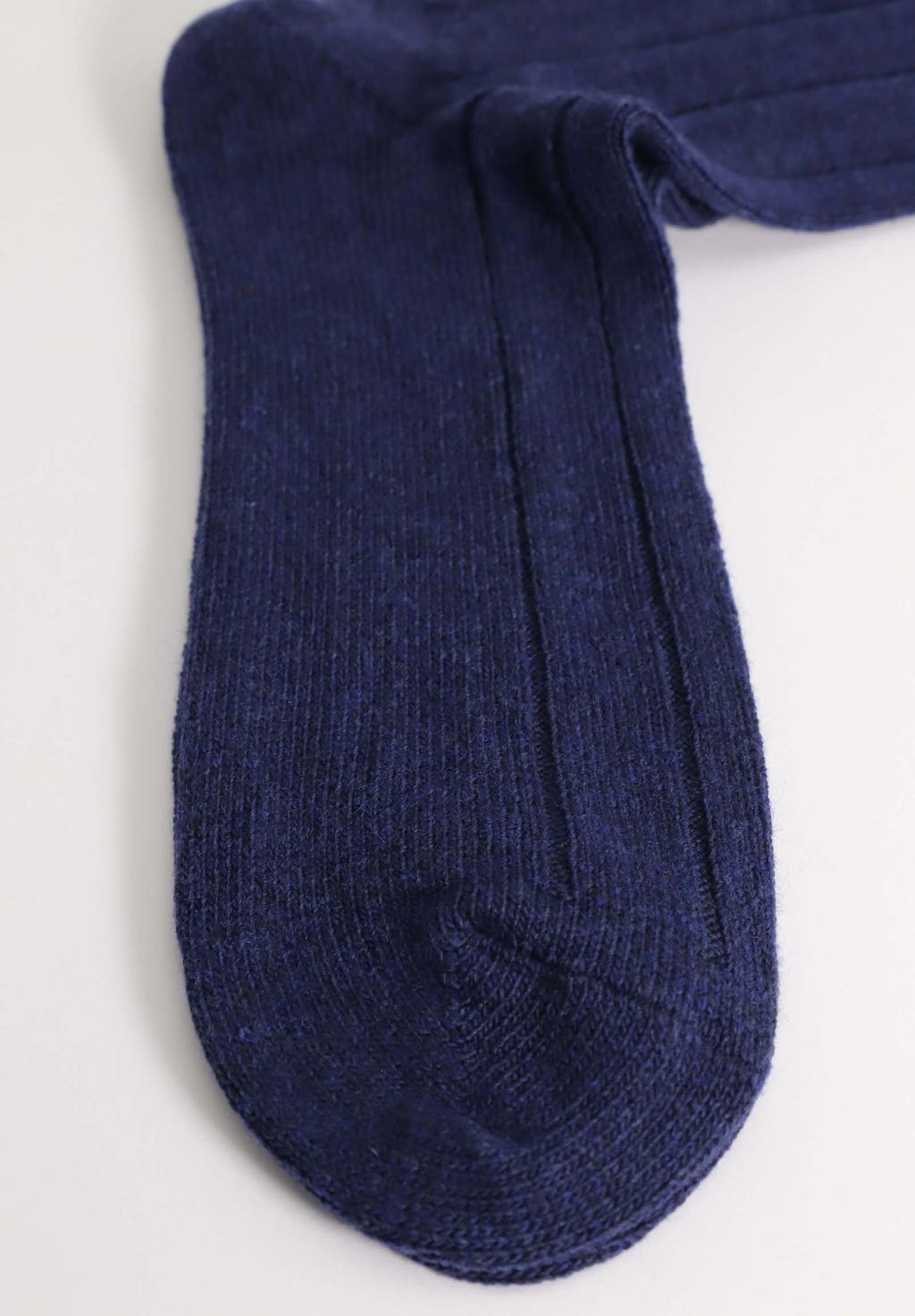 Men's long wool and cashmere vertically ribbed socks