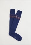 Men's long wool and cashmere stencil pattern socks