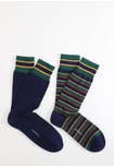Men's short cotton striped socks duo pack