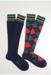 Men's long winter cotton diamond socks duo pack