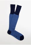 Microstriped Mercerised Stretch Cotton Long Socks