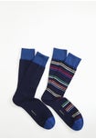 Striped Organic Cotton Short Socks Duo Pack